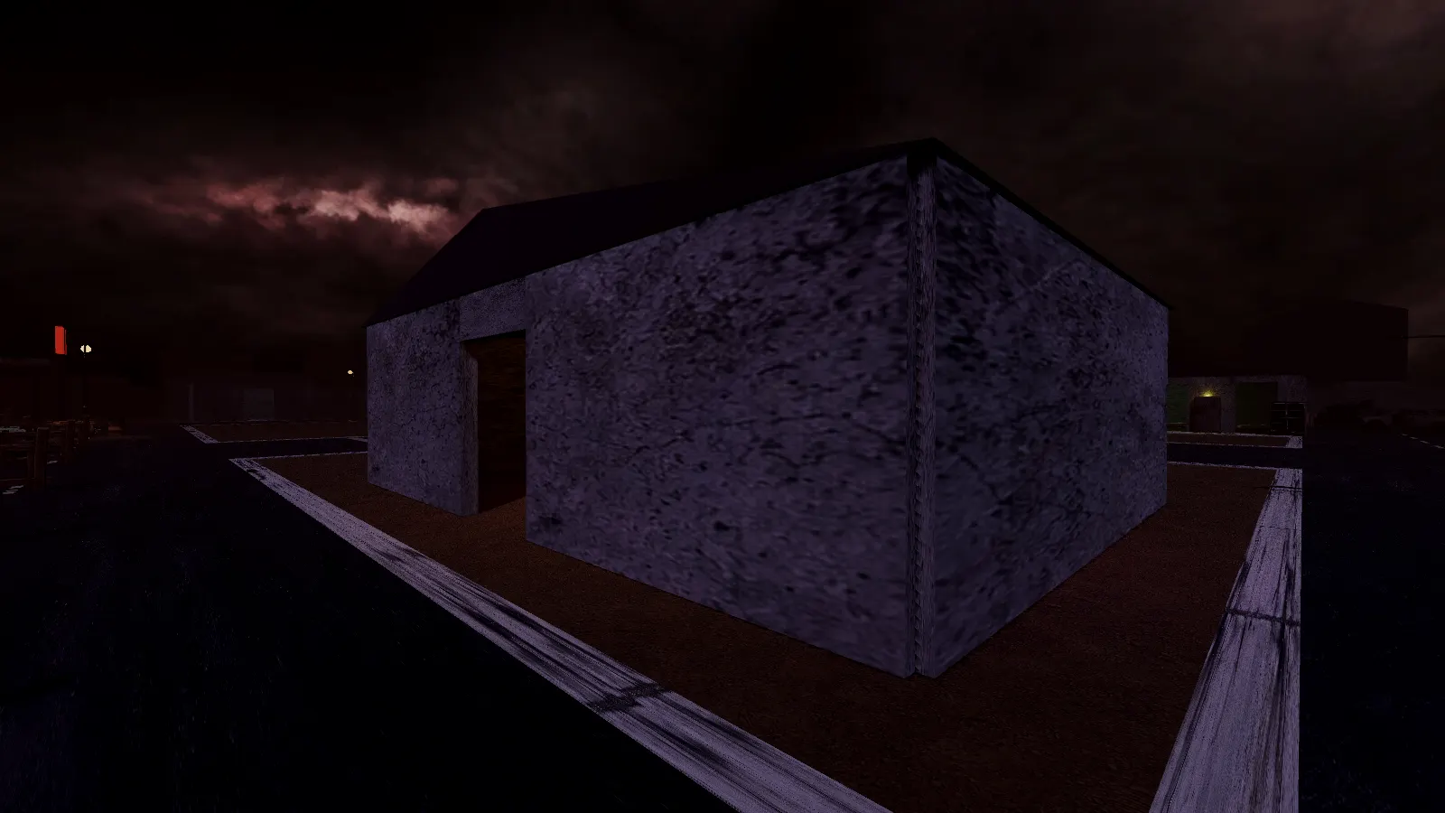 Deadtown suburb at night